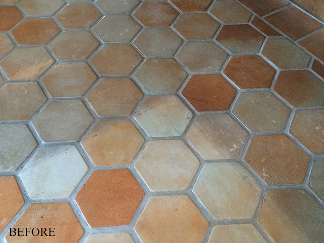 Before tecate tile floor restoration